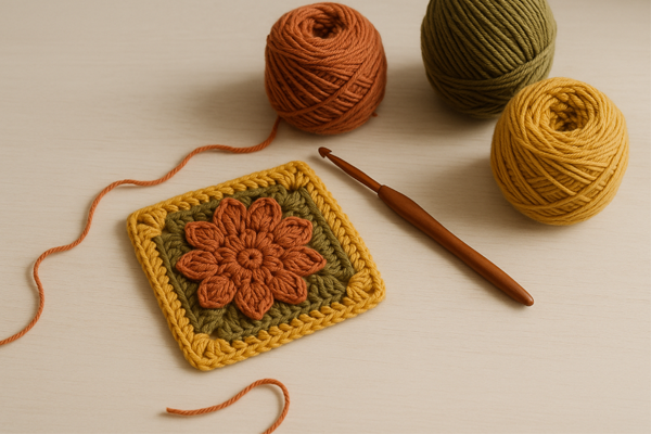 Person crocheting