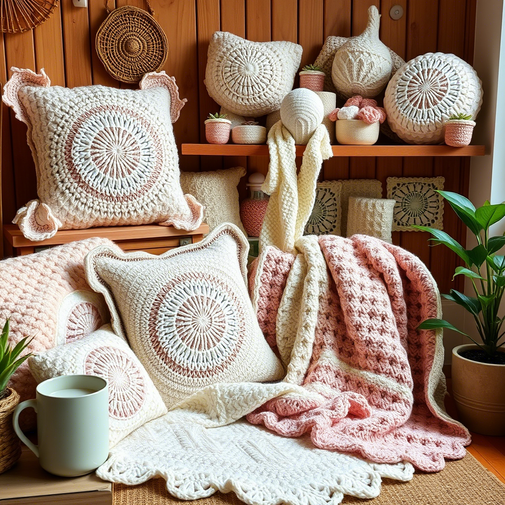 People with crochet products